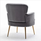 Fauteuil d'appoint tendance en velours US Pride Furniture avec pieds en métal doré