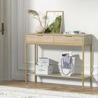 Anmytek Table console moderne, longue et étroite, avec 2 tiroirs