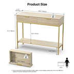 Anmytek Table console moderne, longue et étroite, avec 2 tiroirs