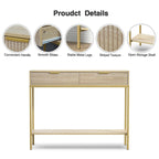 Anmytek Table console moderne, longue et étroite, avec 2 tiroirs