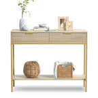 Anmytek Table console moderne, longue et étroite, avec 2 tiroirs
