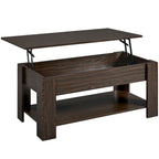 Table Basse Relevable Yaheetech 47,5", Compartiment Caché/Étagère Ouverte