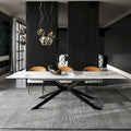 Table à manger rectangulaire extensible en pierre frittée de 280 cm - 200 à 280 cm