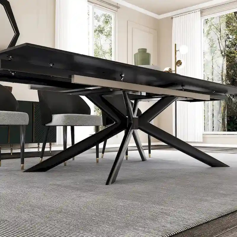 Table à manger rectangulaire extensible en pierre frittée de 280 cm - 200 à 280 cm