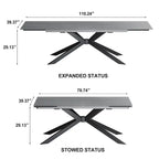 Table à manger rectangulaire extensible en pierre frittée de 280 cm - 200 à 280 cm