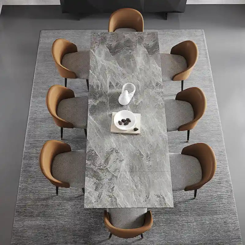 Table à manger rectangulaire extensible en pierre frittée de 280 cm - 200 à 280 cm