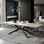 Table à manger rectangulaire extensible en pierre frittée de 280 cm - 200 à 280 cm
