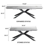 Table à manger rectangulaire extensible en pierre frittée de 280 cm - 200 à 280 cm