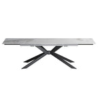 Table à manger rectangulaire extensible en pierre frittée de 280 cm - 200 à 280 cm