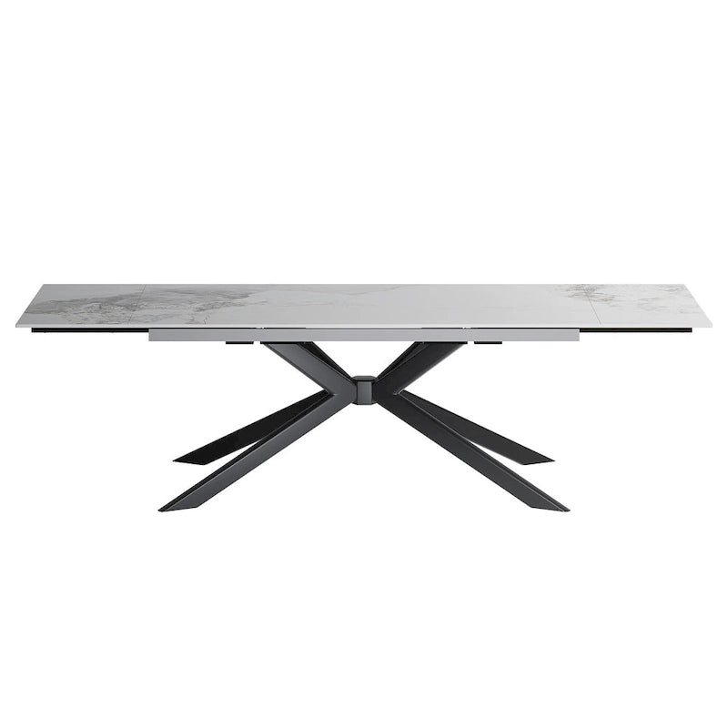 Table à manger rectangulaire extensible en pierre frittée de 280 cm - 200 à 280 cm