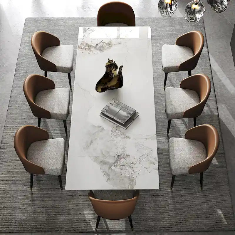 Table à manger rectangulaire extensible en pierre frittée de 280 cm - 200 à 280 cm