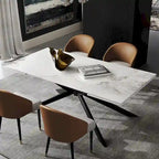 Table à manger rectangulaire extensible en pierre frittée de 280 cm - 200 à 280 cm