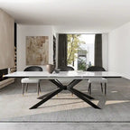 Table à manger rectangulaire extensible en pierre frittée de 280 cm - 200 à 280 cm