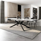Table à manger rectangulaire extensible en pierre frittée de 280 cm - 200 à 280 cm