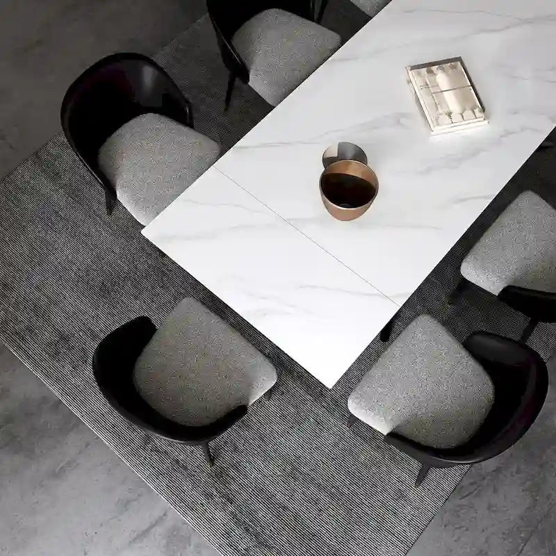 Table à manger rectangulaire extensible en pierre frittée de 280 cm - 200 à 280 cm