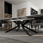 Table à manger rectangulaire extensible en pierre frittée de 280 cm - 200 à 280 cm