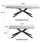 Table à manger rectangulaire extensible en pierre frittée de 280 cm - 200 à 280 cm