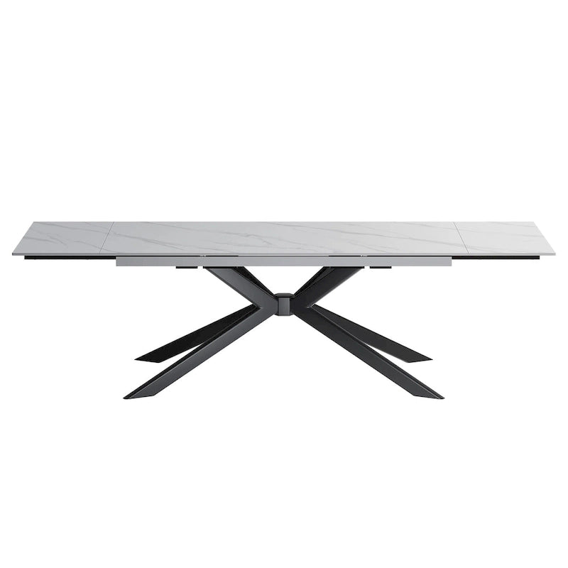 Table à manger rectangulaire extensible en pierre frittée de 280 cm - 200 à 280 cm