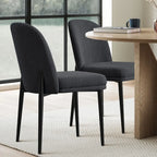 Chaise de salle à manger capitonnée en lin (lot de 2)
