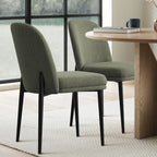 Chaise de salle à manger capitonnée en lin (lot de 2)
