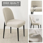 Chaise de salle à manger capitonnée en lin (lot de 2)