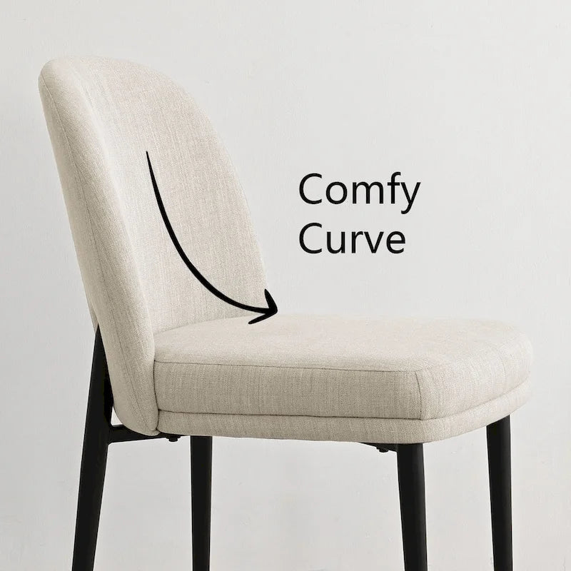 Chaise de salle à manger capitonnée en lin (lot de 2)