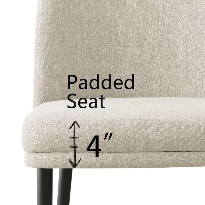 Chaise de salle à manger capitonnée en lin (lot de 2)