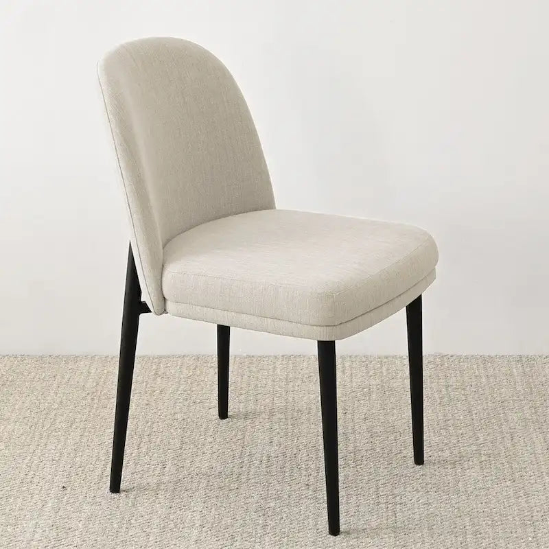 Chaise de salle à manger capitonnée en lin (lot de 2)