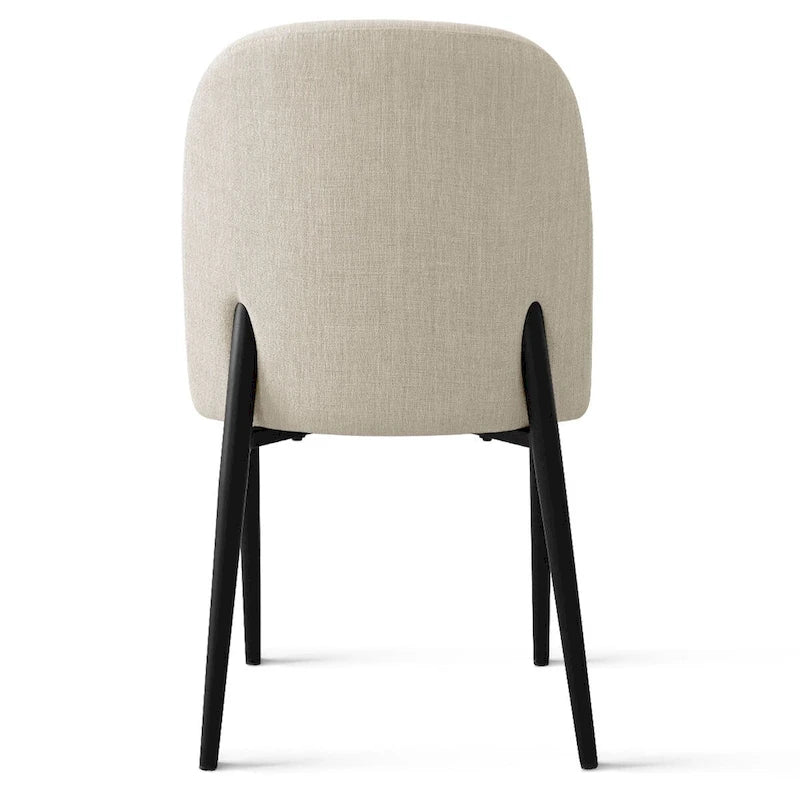 Chaise de salle à manger capitonnée en lin (lot de 2)