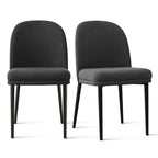 Chaise de salle à manger capitonnée en lin (lot de 2)