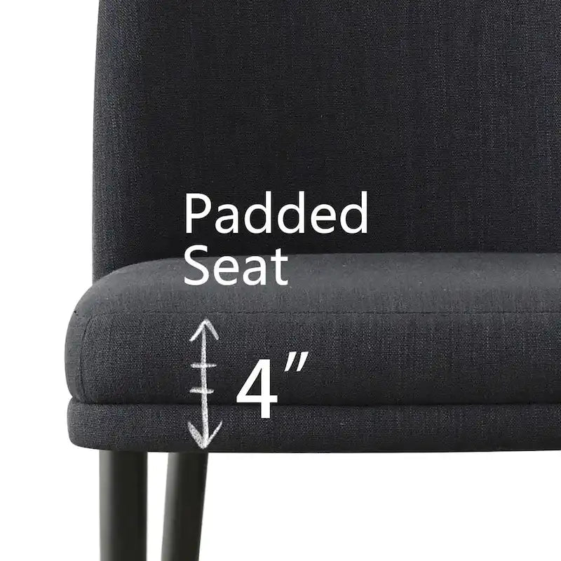 Chaise de salle à manger capitonnée en lin (lot de 2)