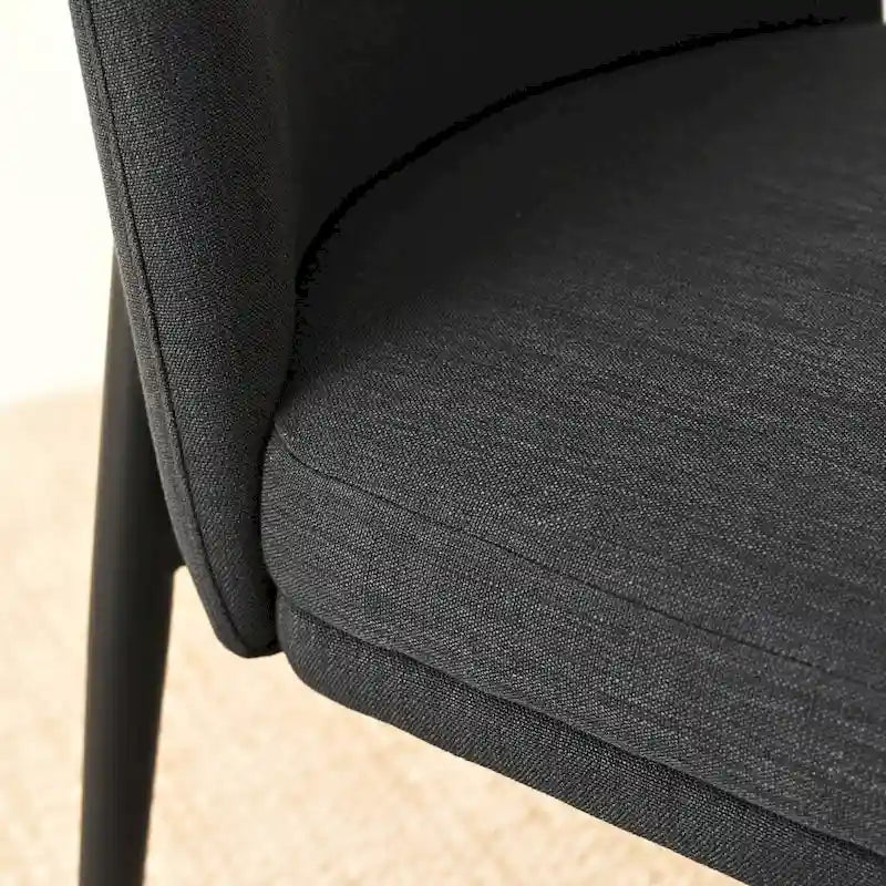Chaise de salle à manger capitonnée en lin (lot de 2)