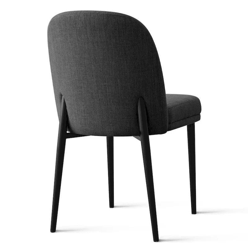 Chaise de salle à manger capitonnée en lin (lot de 2)