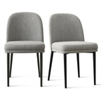Chaise de salle à manger capitonnée en lin (lot de 2)