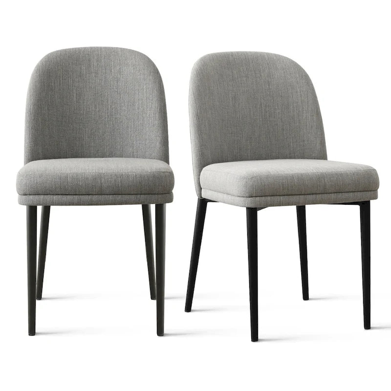 Chaise de salle à manger capitonnée en lin (lot de 2)