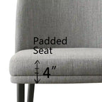 Chaise de salle à manger capitonnée en lin (lot de 2)