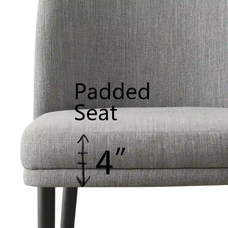 Chaise de salle à manger capitonnée en lin (lot de 2)