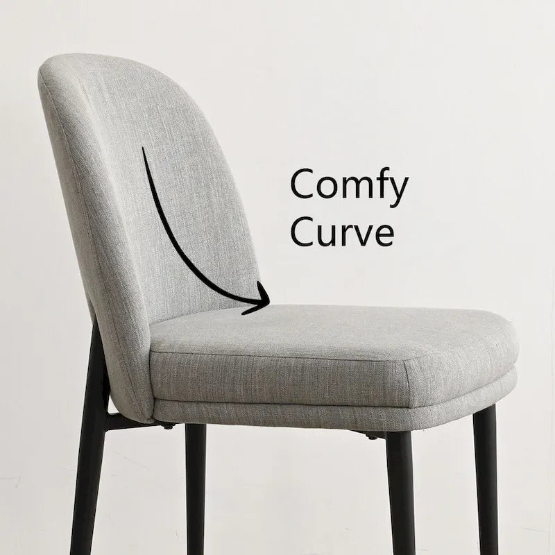 Chaise de salle à manger capitonnée en lin (lot de 2)