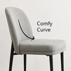 Chaise de salle à manger capitonnée en lin (lot de 2)