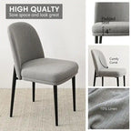 Chaise de salle à manger capitonnée en lin (lot de 2)