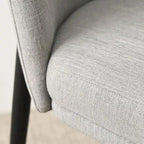Chaise de salle à manger capitonnée en lin (lot de 2)
