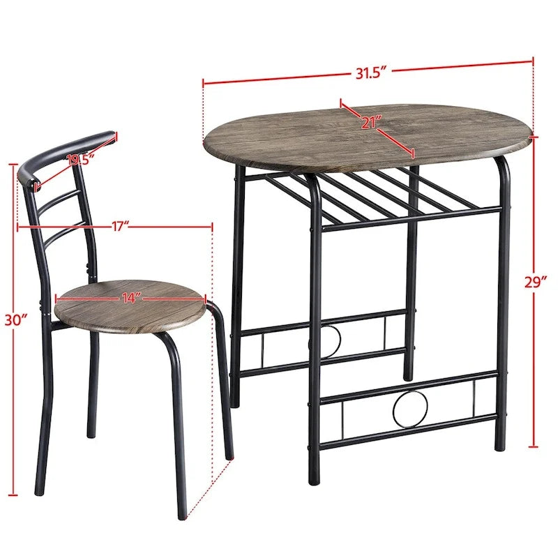 Yaheetech Ensemble table et chaises de salle à manger rondes modernes, ensembles de salle à manger 3 pièces