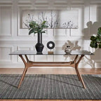 Nadine Mid-Century Dark Walnut Finish Rectangular Dining Table by iNSPIRE Q Modern