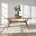 Table de salle à manger rectangulaire Nadine Mid-Century en noyer foncé par iNSPIRE Q Modern