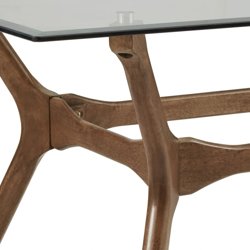 Table de salle à manger rectangulaire Nadine Mid-Century en noyer foncé par iNSPIRE Q Modern
