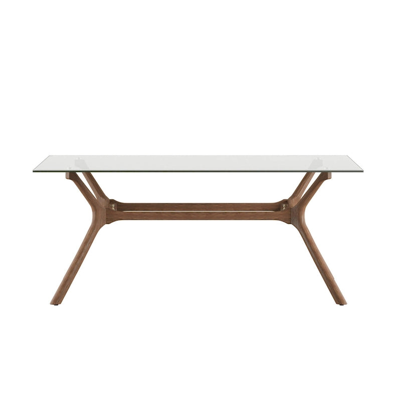 Table de salle à manger rectangulaire Nadine Mid-Century en noyer foncé par iNSPIRE Q Modern