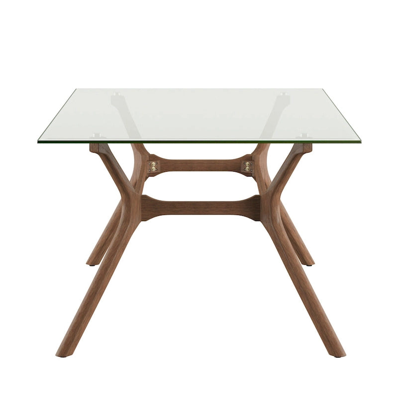 Table de salle à manger rectangulaire Nadine Mid-Century en noyer foncé par iNSPIRE Q Modern