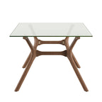 Table de salle à manger rectangulaire Nadine Mid-Century en noyer foncé par iNSPIRE Q Modern