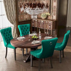 Chaises de salle à manger modernes en velours capitonné (lot de 4)