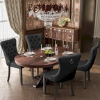 Chaises de salle à manger modernes en velours capitonné (lot de 4)